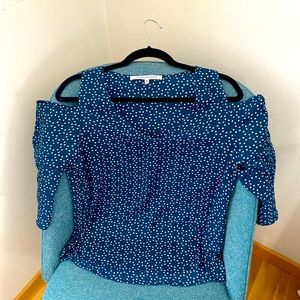 Blouse with peekaboo shoulders